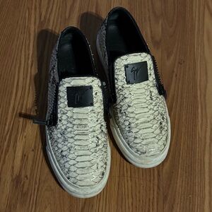 Giuseppe‎ Zanotti Snake Embossed Leather Eve Slip On Snaeakers Size 40 Luxury